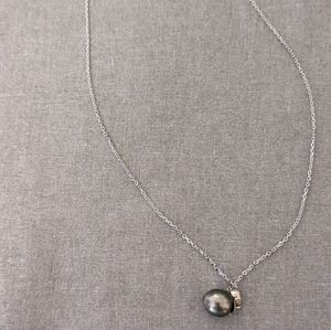 Tahitian pearl sterling silver necklace
